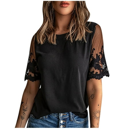 Mrat Sleep Shirts For Women Short Sleeve Round-Neck Blouses & Shirts Fashion Ladies Summer Round Neck Embroidery Patchwork Top Blouse White t Shirts For Female
Mrat Sleep Shirts For Women Short Sleeve Round-Neck Blouses & Shirts Fashion Ladies Summer Round Neck Embroidery Patchwork Top Blouse White t Shirts For Female