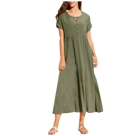 Red Dresses for Women Plus Size Dress for Women Women Summer O-neck Solid Buttons Short Sleeve Oversized Pullover Long Dresses Dresses for Women Sequin Dress for Women Clearance Green 4XL
Red Dresses for Women Plus Size Dress for Women Women Summer O-neck Solid Buttons Short Sleeve Oversized Pullover Long Dresses Dresses for Women Sequin Dress for Women Clearance Green 4XL
