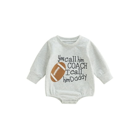 Canrulo Newborn Baby Boy Girl Football Clothes Sweatshirt Romper Oversized Long Sleeve Bodysuit Top Outfits Gray 12-18 Months
Canrulo Newborn Baby Boy Girl Football Clothes Sweatshirt Romper Oversized Long Sleeve Bodysuit Top Outfits Gray 12-18 Months