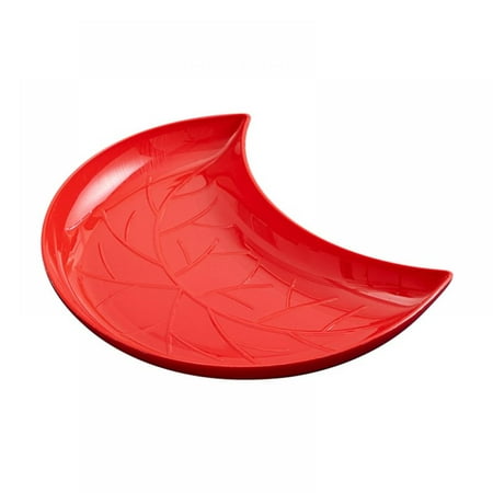 Reusable Leaf Snack Plate Moon Shape Dish Durable Anti Slip for Fruits