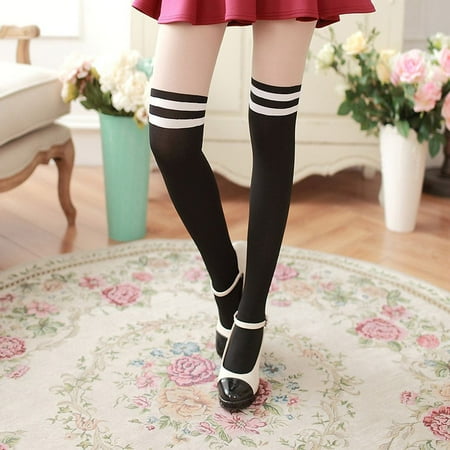 Tmosphere Women Girl Autumn Velvet Thin Over Knees Long Stockings Tights Socks Type1 White stripe stitching
Tmosphere Women Girl Autumn Velvet Thin Over Knees Long Stockings Tights Socks Type1 White stripe stitching