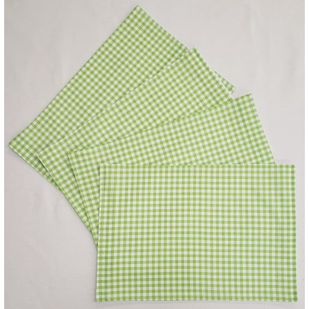 

Green & White Checked Placemats by Penny s Needful Things (Wedge - Set of 8) (Quilted Cream)
