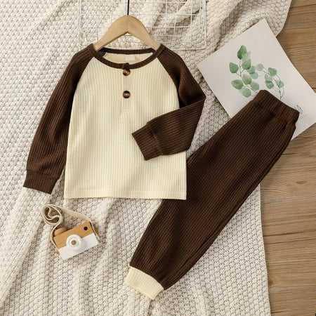 Augper Baby Girl Clothes Long Sleeve Fall Winter Clearance Children Baby Girls Boys Contrast Color Waff Plaid Clothes Set Long Sleeve O-neck T-shirt Buttons Elastic Waist Trousers Coffee
Augper Baby Girl Clothes Long Sleeve Fall Winter Clearance Children Baby Girls Boys Contrast Color Waff Plaid Clothes Set Long Sleeve O-neck T-shirt Buttons Elastic Waist Trousers Coffee