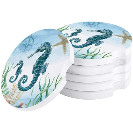 FMSHPON Nautical Theme Hippocampus and Life Set of 4 Car Coaster for Drinks Absorbent Ceramic Stone Coasters Cup Mat with Cork Base for Home Kitchen Room Coffee Table Bar Decor
FMSHPON Nautical Theme Hippocampus and Life Set of 4 Car Coaster for Drinks Absorbent Ceramic Stone Coasters Cup Mat with Cork Base for Home Kitchen Room Coffee Table Bar Decor