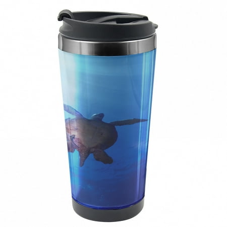 Ocean Travel Mug Sea Turtle in Deep Sea Steel Thermal Cup 16 oz by Ambesonne
Ocean Travel Mug Sea Turtle in Deep Sea Steel Thermal Cup 16 oz by Ambesonne