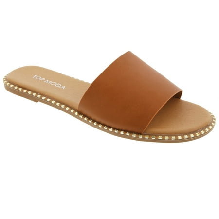 SNJ New Women s Gold Trim Single Band Open Toe Flat Summer Slipper Slide Sandal
SNJ New Women s Gold Trim Single Band Open Toe Flat Summer Slipper Slide Sandal