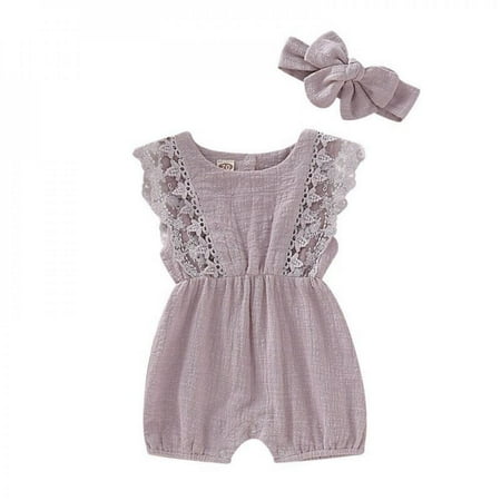 Brand Clearance! Cotton Summer Infant Girls Rompers Set Flare Sleeve Solid Print Lace Design Princess Bodysuit Jumpsuit with Headband Purple
Brand Clearance! Cotton Summer Infant Girls Rompers Set Flare Sleeve Solid Print Lace Design Princess Bodysuit Jumpsuit with Headband Purple