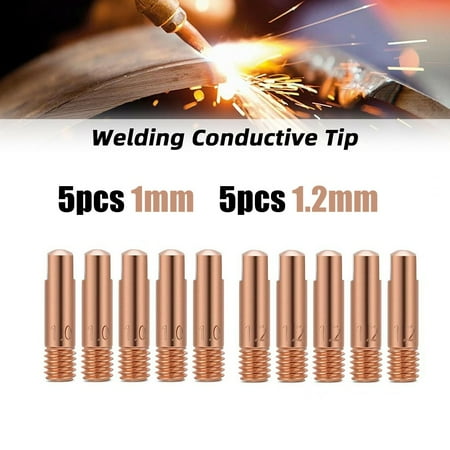 10xMB-15AK M6*25mm MIG MAG Welding Torch Contact Tips Aperture Gas Nozzle Copper