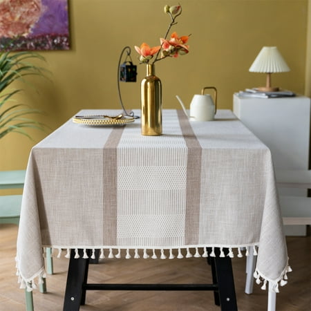 Niuer Table Cloths Striped Tablecloths Tassel Rectangle Tablecloth Waterproof Rustic Covers Decorative Home Decor Coffee 140*140cm
Niuer Table Cloths Striped Tablecloths Tassel Rectangle Tablecloth Waterproof Rustic Covers Decorative Home Decor Coffee 140*140cm