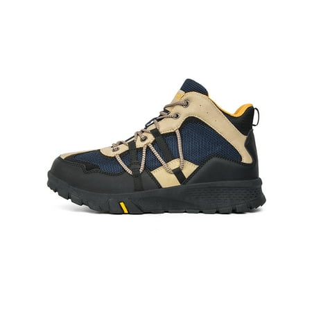 

Crocowalk Mens Hiking Boots Lace Up Sneakers Sport Walking Shoes Men s Trekking Shoe Trail Lightweight Breathable Khaki Blue 9.5