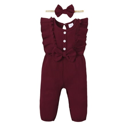 KIMI BEAR Romper Outfits For Newborn Baby Girls 0 Months Girls Spring Summer Clothes Pit Stripe Sleeveless Round Neck Jumpsuits Bow Headband 2PCs Set 0-3 Months Burgundy
KIMI BEAR Romper Outfits For Newborn Baby Girls 0 Months Girls Spring Summer Clothes Pit Stripe Sleeveless Round Neck Jumpsuits Bow Headband 2PCs Set 0-3 Months Burgundy
