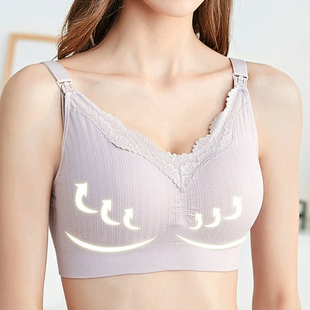 Ladies Comfortable Breathable No Steel Ring Front Buckle Breastfeeding Bra Woman Underwear