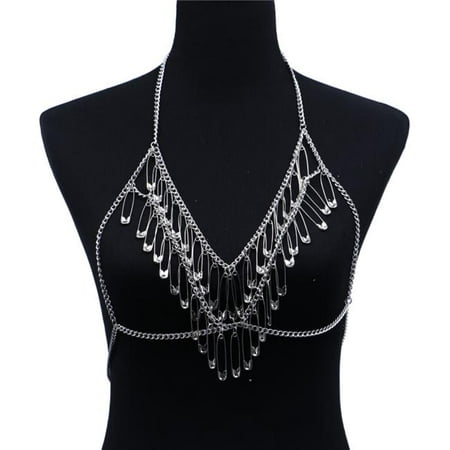 Western Fashion 14306 Saftey Pin Bra Top Silver