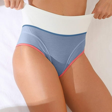 RPVATI Women Underwear Color Block Sexy Thong Cotton Seamless Panties
