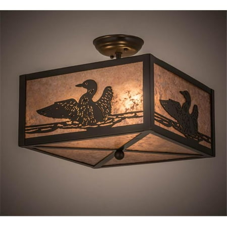 Meyda 166369 14 in. Square Loon Flushmount Timeless Bronze & Silver Mica - Rustic Mission Lodge Animals Mica
Meyda 166369 14 in. Square Loon Flushmount Timeless Bronze & Silver Mica - Rustic Mission Lodge Animals Mica