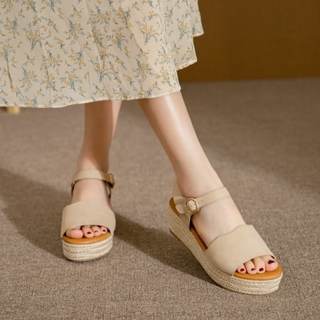 uikmnh Women Shoes Fashion Women Summer Weave Comfortable Wedges Shoes Beach Open Toe Breathable Sandals Beige 7
uikmnh Women Shoes Fashion Women Summer Weave Comfortable Wedges Shoes Beach Open Toe Breathable Sandals Beige 7