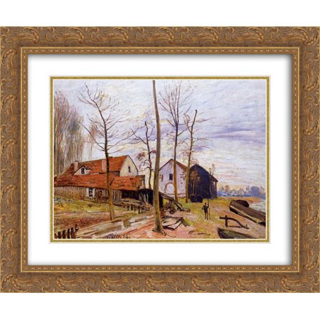 Alfred Sisley 2x Matted 24x20 Gold Ornate Framed Art Print 'The Mills of Moret, Sunrise'