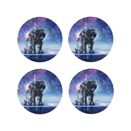 Coasters Set of 4 - Astronauts Start Running Drink Coasters for Tabletop Protection Leather Coasters for Living Room Decor and Housewarming Gift Round Shape
Coasters Set of 4 - Astronauts Start Running Drink Coasters for Tabletop Protection Leather Coasters for Living Room Decor and Housewarming Gift Round Shape