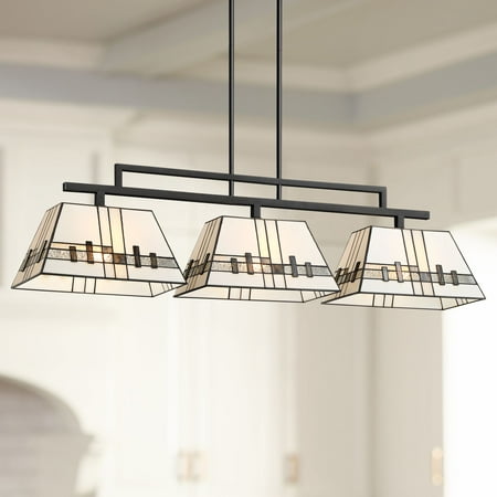 Robert Louis Tiffany Black Large Linear Island Pendant Chandelier 45 3/4 Wide 3-Light Tiffany Style Art Glass for Kitchen
Robert Louis Tiffany Black Large Linear Island Pendant Chandelier 45 3/4 Wide 3-Light Tiffany Style Art Glass for Kitchen