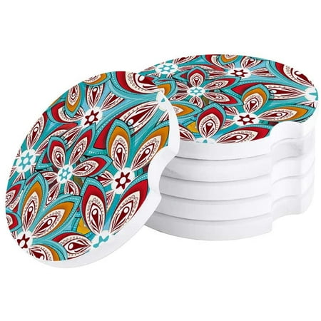 FMSHPON Mandala Floral Pattern Design Set of 4 Car Coaster for Drinks Absorbent Ceramic Stone Coasters Cup Mat with Cork Base for Home Kitchen Room Coffee Table Bar Decor
FMSHPON Mandala Floral Pattern Design Set of 4 Car Coaster for Drinks Absorbent Ceramic Stone Coasters Cup Mat with Cork Base for Home Kitchen Room Coffee Table Bar Decor