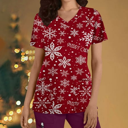 TMOYZQ Christmas Gifts for Women! Christmas Scrub Tops for Womens Classic Fit Working Uniforms Short Sleeve V Neck Medical Workwear Christmas Print Pockets Professional Nursing Blouse
TMOYZQ Christmas Gifts for Women! Christmas Scrub Tops for Womens Classic Fit Working Uniforms Short Sleeve V Neck Medical Workwear Christmas Print Pockets Professional Nursing Blouse