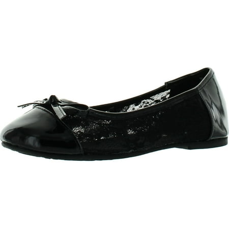 Jelly Beans POSS Kid s Big Girl Fashion Mesh Bow Ballet Flat Shoes Black 12