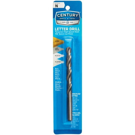 1PK Century Drill & Tool Letter N Tungsten High Speed Steel Quick-Cut Point Drill Bit
1PK Century Drill & Tool Letter N Tungsten High Speed Steel Quick-Cut Point Drill Bit