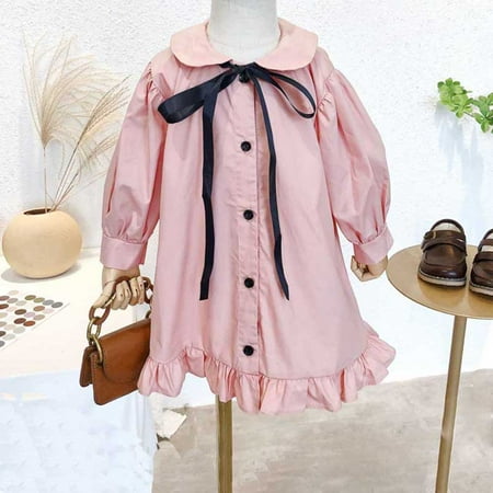 Toddler Kids Little Girls Long Sleeve Doll Collar Ribbon Bow-knot Pink Casual Shift Dress Princess Pleated Skirt
Toddler Kids Little Girls Long Sleeve Doll Collar Ribbon Bow-knot Pink Casual Shift Dress Princess Pleated Skirt