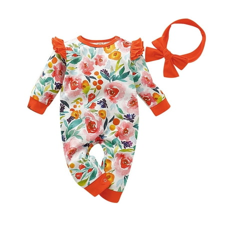 KIMI BEAR Romper Outfits For Newborn Baby Girls 3 Months Girls Fall Winter Clothes Flower Print Long Sleeve Jumpsuit Pants Headband 3PCs Set 3-6 Months Multi-color
KIMI BEAR Romper Outfits For Newborn Baby Girls 3 Months Girls Fall Winter Clothes Flower Print Long Sleeve Jumpsuit Pants Headband 3PCs Set 3-6 Months Multi-color