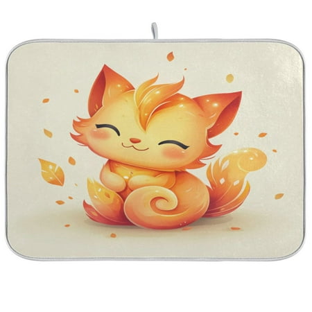 Kitchen Drying Mat 18x24In Drying Dish Mat Dish Drying Mats Kitchen Countertop Multi-Function Drain Drying Mat Kitchen Table Little Orange Cat 
Kitchen Drying Mat 18x24In Drying Dish Mat Dish Drying Mats Kitchen Countertop Multi-Function Drain Drying Mat Kitchen Table Little Orange Cat