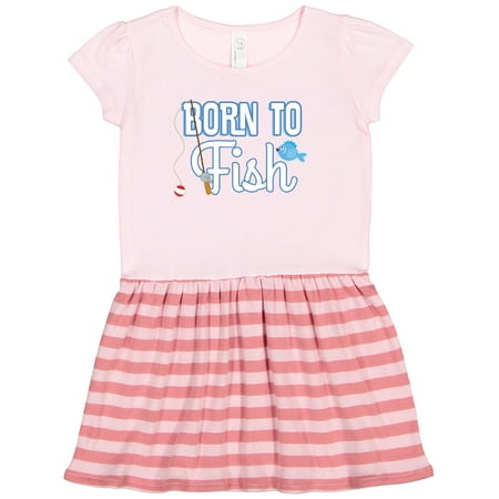 Inktastic Born to Fish Go Fishing Gift Toddler Girl Dress