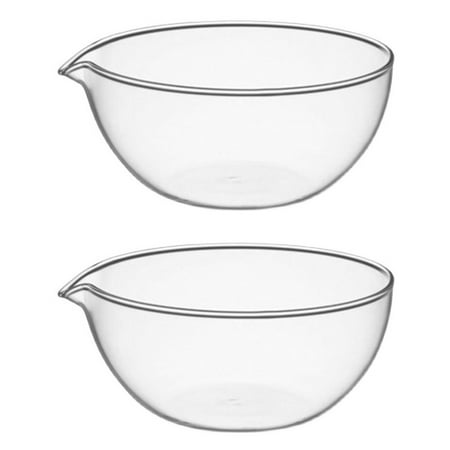 2pcs Glass Bowl Fruit Salad Bowl Dessert Container Glass Tableware Transparent