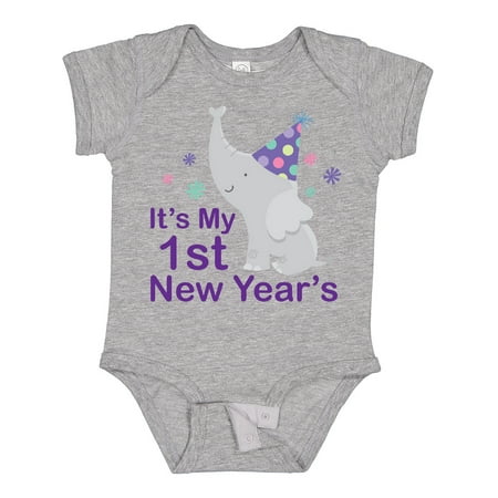 Inktastic It s My 1st New Year s Elephant Gift Baby Boy or Baby Girl Bodysuit