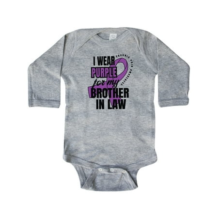 Inktastic Chronic Pain I Wear Purple For My Brother in Law Gift Baby Boy or Baby Girl Long Sleeve Bodysuit
Inktastic Chronic Pain I Wear Purple For My Brother in Law Gift Baby Boy or Baby Girl Long Sleeve Bodysuit