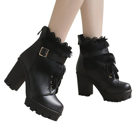 Bnwani Womens Boots Clearence High Heel Shoes Buckle Thick Ankle-High Black Boots 35-43
Bnwani Womens Boots Clearence High Heel Shoes Buckle Thick Ankle-High Black Boots 35-43
