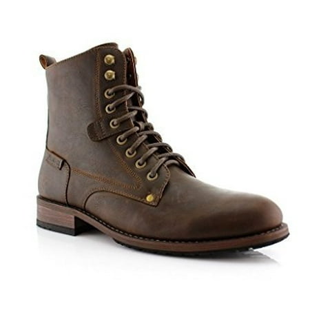 New Men's Dual Lace-Up and Zipper Classic Tall Dress Boots