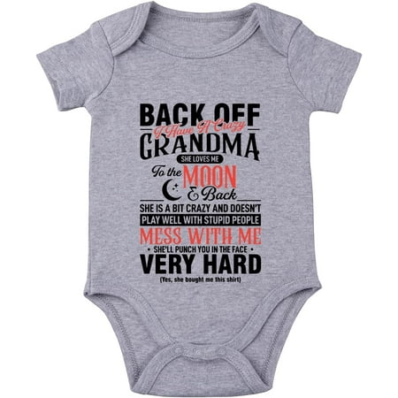Back Off I Have A Crazy Grandma Funny Baby Pregnancy Bodysuits Infant One-piece Baby Bodysuit funny baby Onesie
Back Off I Have A Crazy Grandma Funny Baby Pregnancy Bodysuits Infant One-piece Baby Bodysuit funny baby Onesie