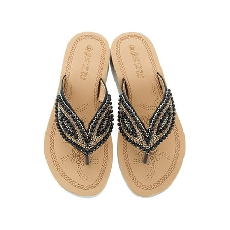 Colisha Ladies Wedge Sandals Beach Platform Sandal Slip On Flip-flops Womens Comfort Slide Slippers Ethnic Casual Shoes Black 8.5
Colisha Ladies Wedge Sandals Beach Platform Sandal Slip On Flip-flops Womens Comfort Slide Slippers Ethnic Casual Shoes Black 8.5