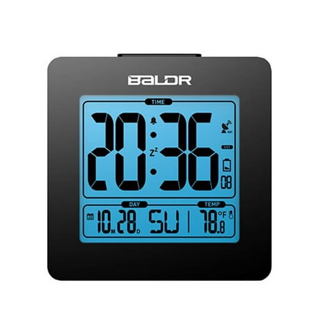 Baldr CL0114WH1 Atomic Alarm Clock with Time Calendar Function, White