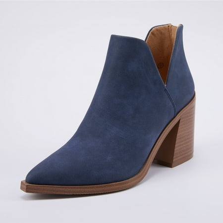 Dellytop Womens Pointed Toe Cutout Stacked Slip On Chunky Block High Heel Booties
Dellytop Womens Pointed Toe Cutout Stacked Slip On Chunky Block High Heel Booties