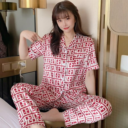 CoCopeaunt Womens Silk Pajamas Autumn Womens Sexy Ice Silk Pajamas Womens Silk Satin Home Wear Loose Casual Two-piece Fashion Pajamas
CoCopeaunt Womens Silk Pajamas Autumn Womens Sexy Ice Silk Pajamas Womens Silk Satin Home Wear Loose Casual Two-piece Fashion Pajamas