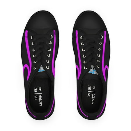 Seasidesart Black Sea Edition Bright Magenta Wave Women s Low Top Sneakers