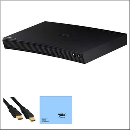 Samsung BD-J5100 - Blu-ray Disc Player + Bundle - Includes Blu-ray Disc Player, HDMI to HDMI Cable 6' and Beachcamera Microfiber Cleaning Cloth