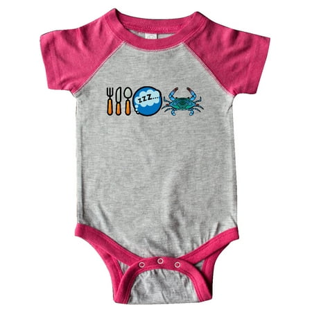Inktastic Eat Sleep Eat Crab Gift Baby Boy or Baby Girl Bodysuit