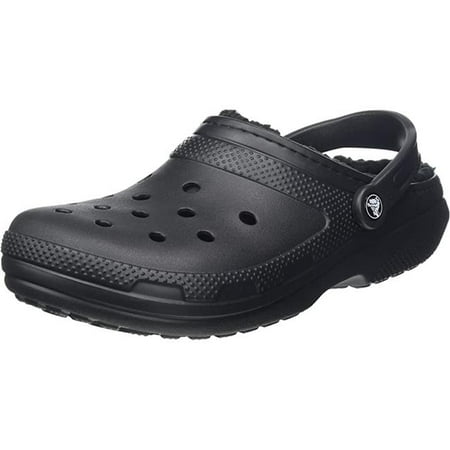Unisex Classic Lined Clog Fuzzy Slippers Black - Size M5W7