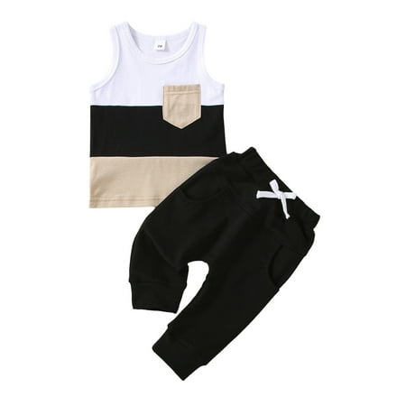 Franhais Baby Boy Pants Suit Patchwork Crew Neck Pocket Sleeveless Tank Tops Solid Color Trousers Set
Franhais Baby Boy Pants Suit Patchwork Crew Neck Pocket Sleeveless Tank Tops Solid Color Trousers Set