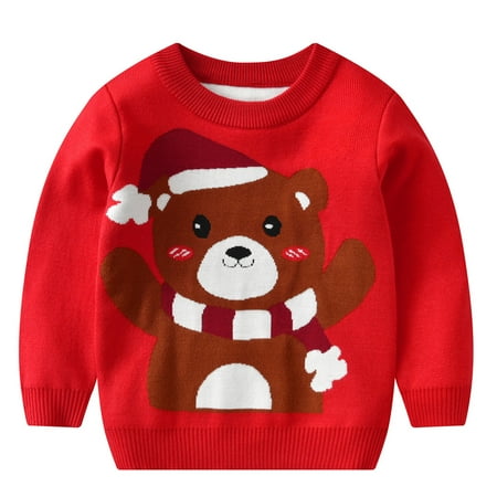 Child Sweater Toddler Boys Girls Christmas Cartoon Bear Prints Long Sleeve Warm Knitted Pullover Knitwear Xmas Tops Coat
Child Sweater Toddler Boys Girls Christmas Cartoon Bear Prints Long Sleeve Warm Knitted Pullover Knitwear Xmas Tops Coat