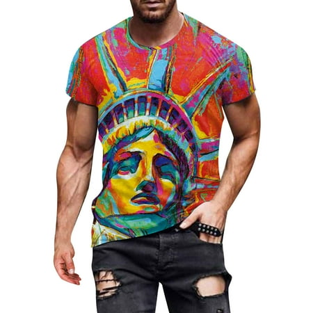koaiezne Shirt Neck Mens T 3D Short Summer Digital Casual Independence Sleeve Top Printing Fashion Round Day Men T Shirts Spandex Scrub Shirts Dark Shirt
koaiezne Shirt Neck Mens T 3D Short Summer Digital Casual Independence Sleeve Top Printing Fashion Round Day Men T Shirts Spandex Scrub Shirts Dark Shirt