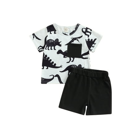 Toddler Baby Boys 2PCS Shorts Sets Short Sleeve Dinosaur Print Tops Solid Color Shorts Sets Summer Outfits
Toddler Baby Boys 2PCS Shorts Sets Short Sleeve Dinosaur Print Tops Solid Color Shorts Sets Summer Outfits