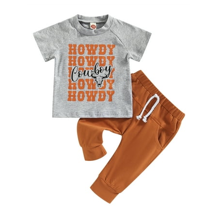 Qtinghua Western Baby Boy Summer Clothes Cow Letter Print Short Sleeve T-Shirt Tops Drawstring Pants 2Pcs Outfits Gray 6-12 Months
Qtinghua Western Baby Boy Summer Clothes Cow Letter Print Short Sleeve T-Shirt Tops Drawstring Pants 2Pcs Outfits Gray 6-12 Months